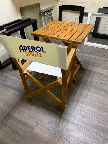 SILLA TIPO DIRECTOR DE MADERA COLOR CRUDO